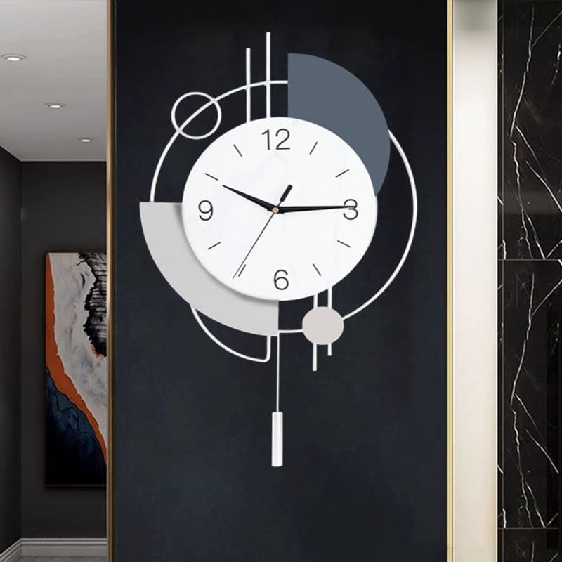 Large Modern Wall Clock Silent Luxury Decorative Non-Ticking Clock 33×55cm