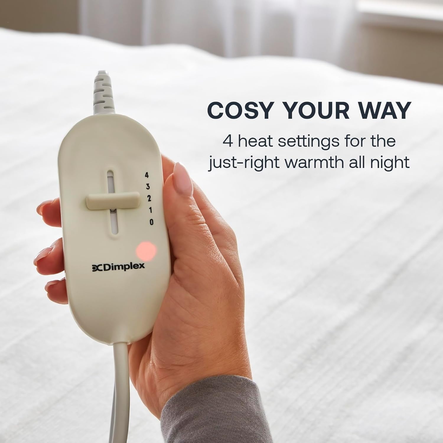 Double Electric Heated Underblanket Extra Foot Warmth 4 Heat Settings Washable