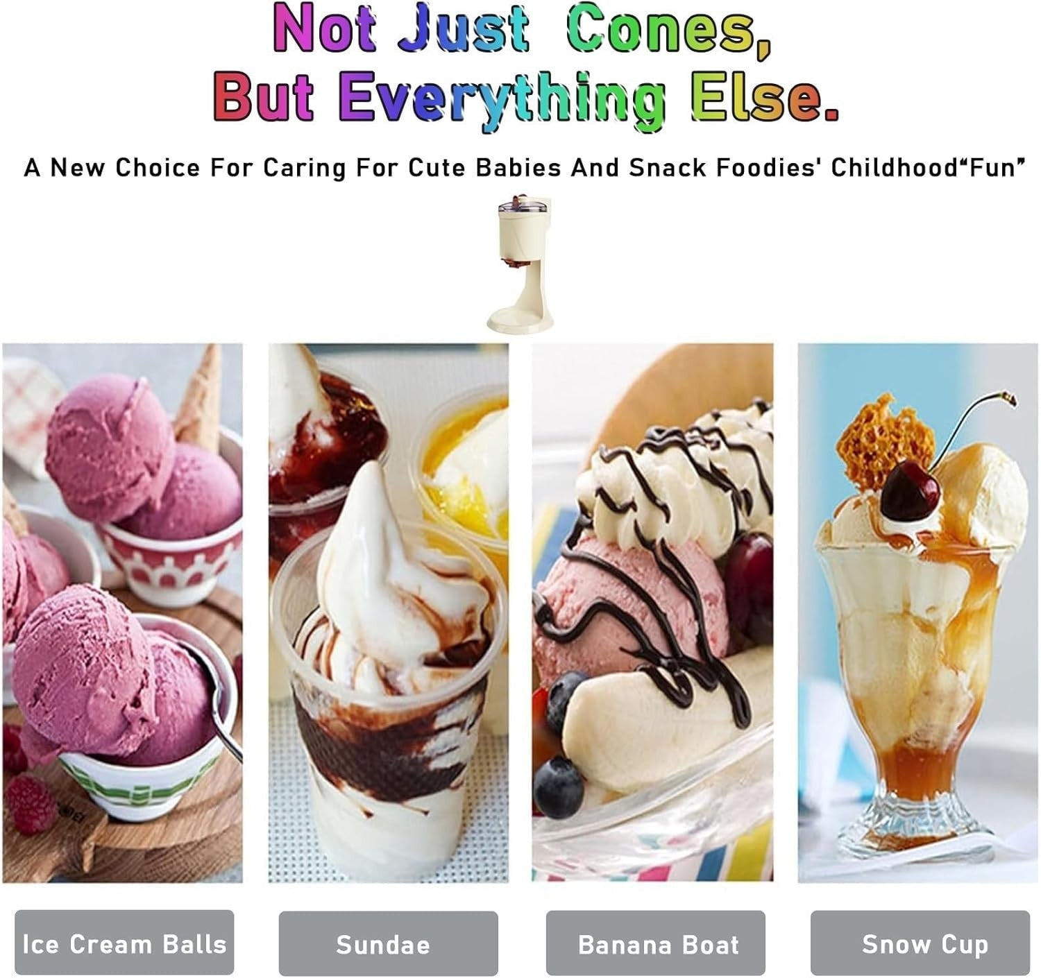 Slush Maker Soft Serve Ice Cream Machine 1L Automatic Home Dessert