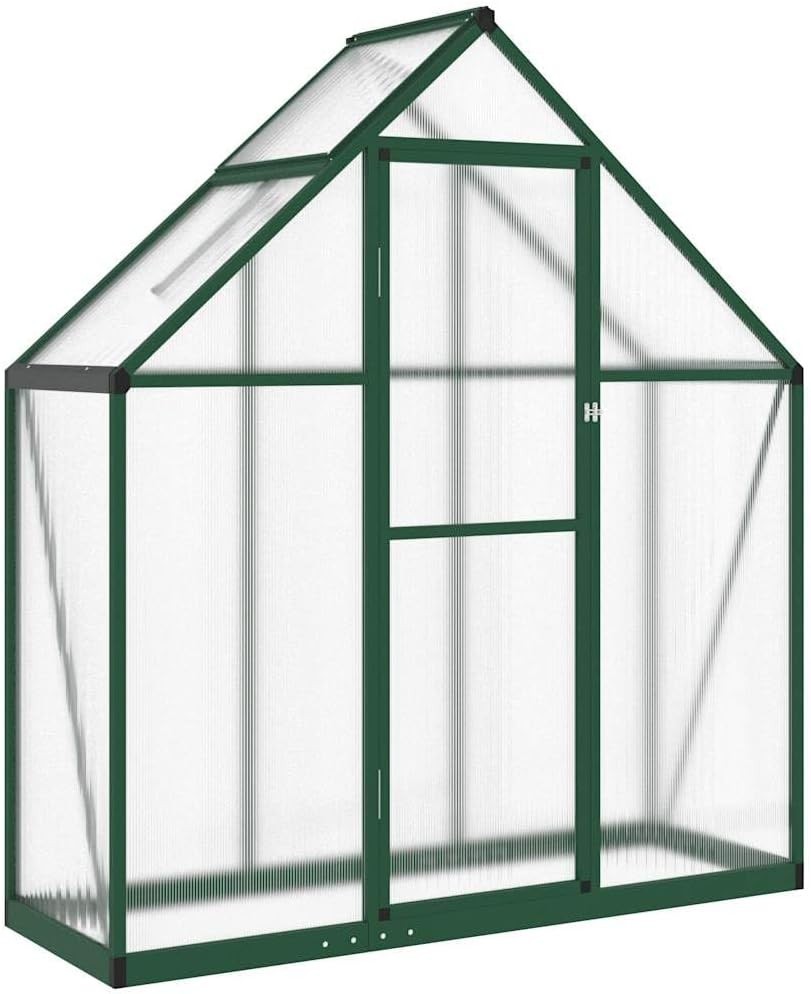 Large Aluminium Greenhouse 169x58x195cm Polycarbonate Panels with Base Frame