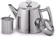 Stainless Steel Teapot 1L Double Wall Insulated Tea Pot w/ Infuser
