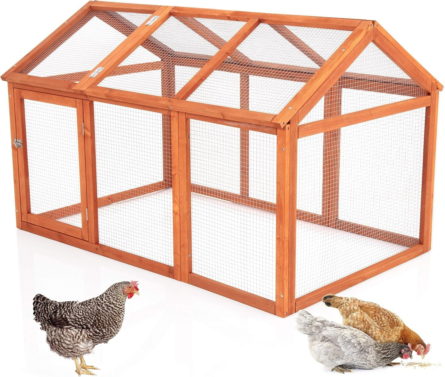 Chicken Coop Run Extension Wooden Outdoor Enclosure Secure Add-On 140cm
