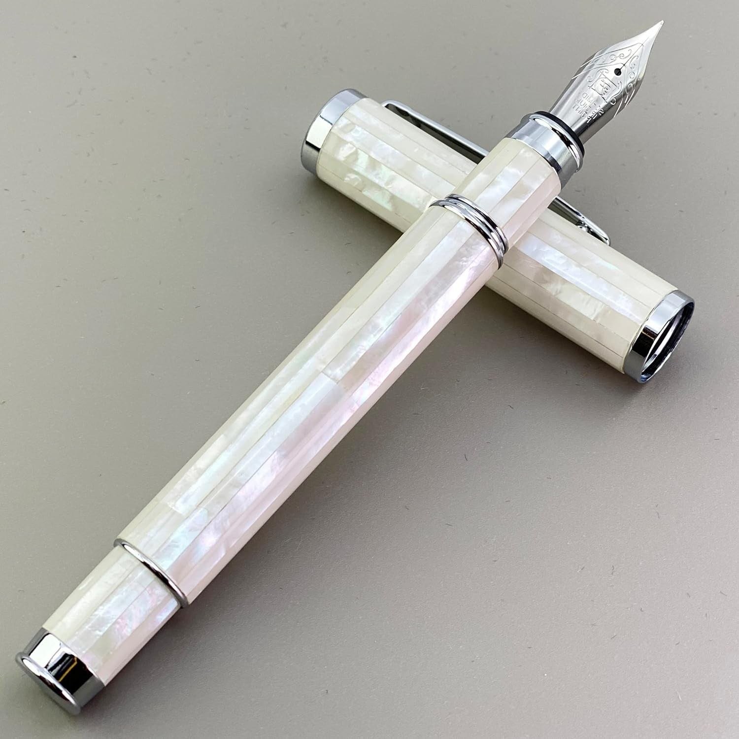 Luxury White Mother of Pearl Fountain Pen Fine Nib Gift Set4