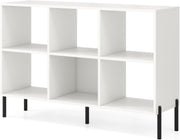 White 6-Cube Adjustable Storage Bookcase with Metal Legs 120x35x78cm