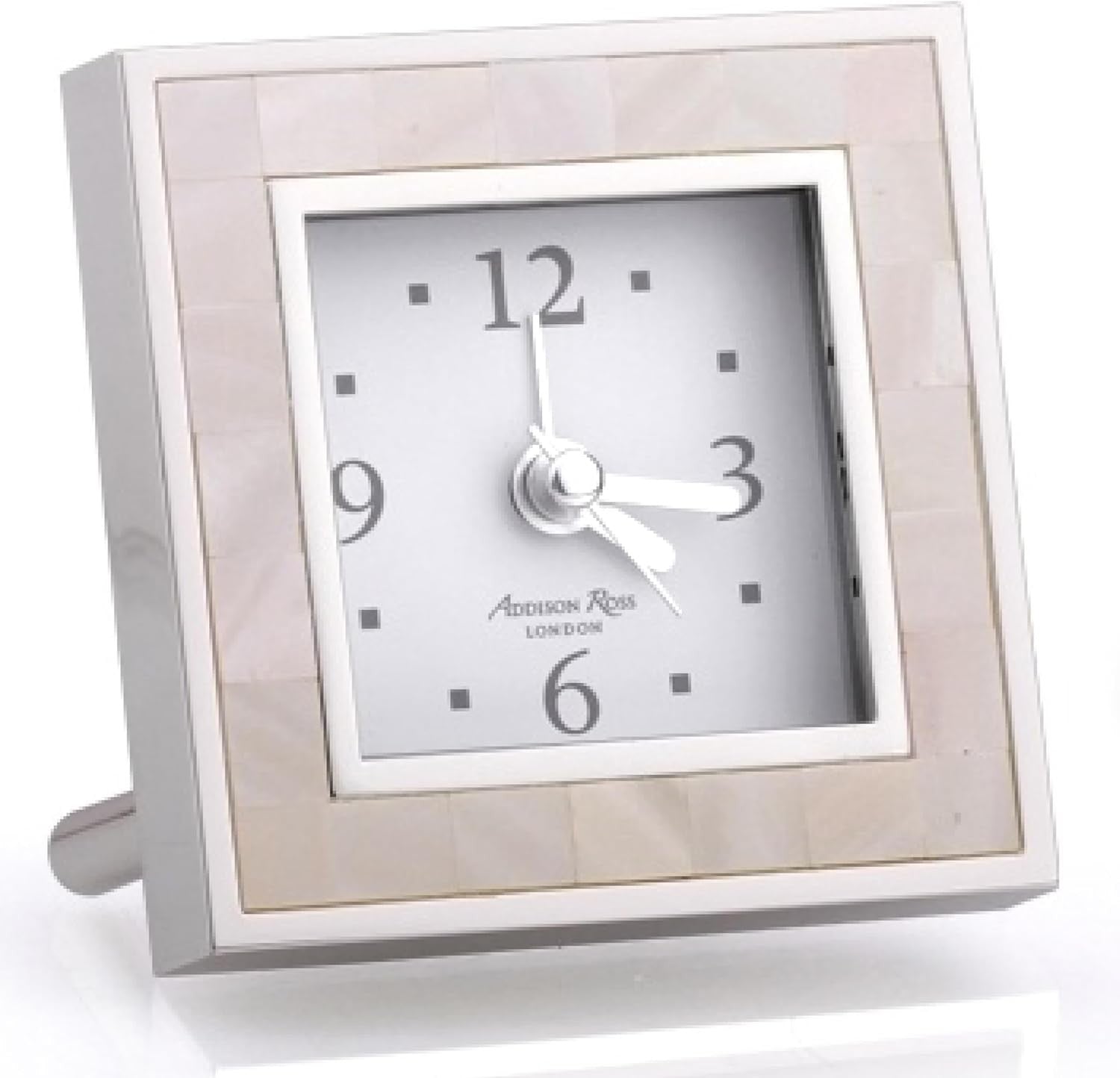 Silent Sweep Square Bedside Alarm Clock Luxury Compact Clock Mop