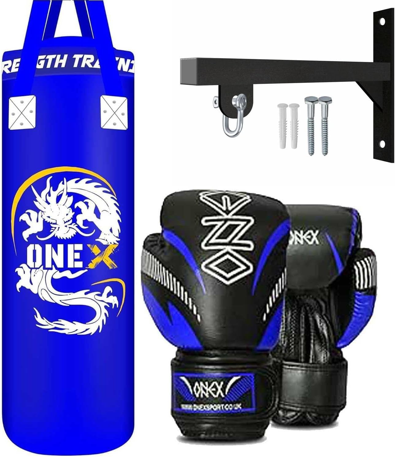 3FT Filled Punching Bag Set Heavy Duty Boxing MMA Home Gym
