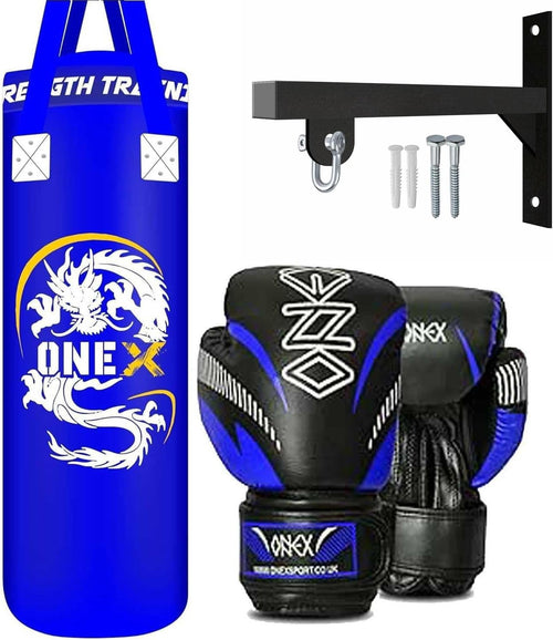 3FT Filled Punching Bag Set Heavy Duty Boxing MMA Home Gym