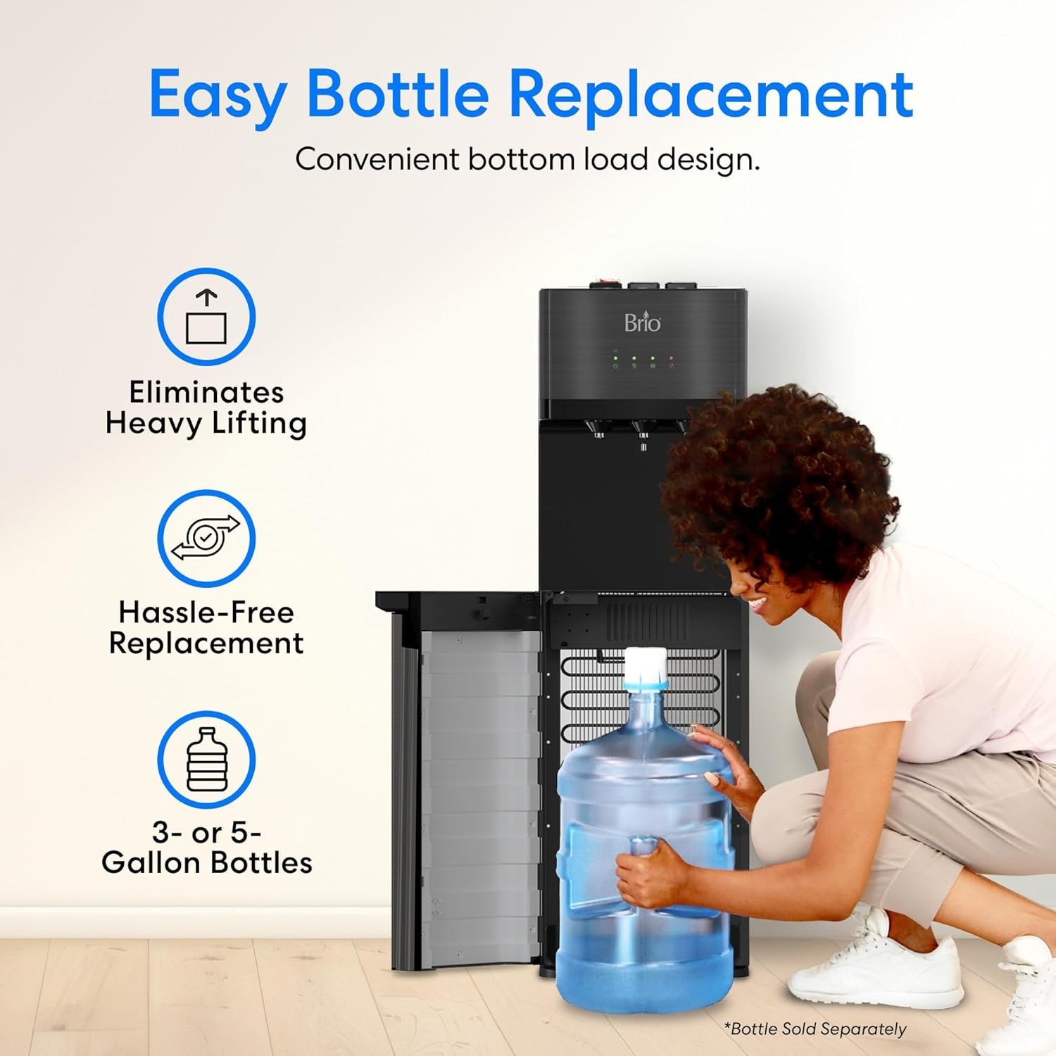 Bottom Loading Water Dispenser Hot Cold Room Self Cleaning
