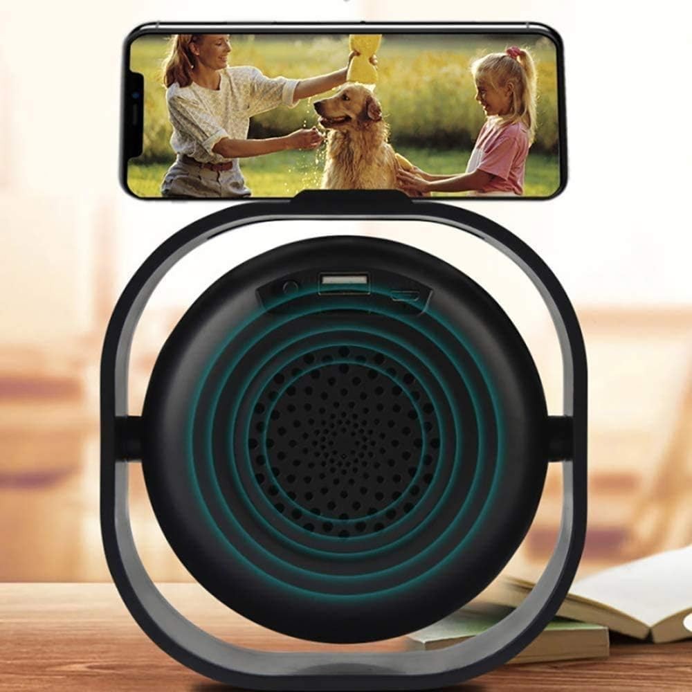 Black LED Digital Alarm Clock Bluetooth Speaker FM Radio Dual Alarm Big Digits