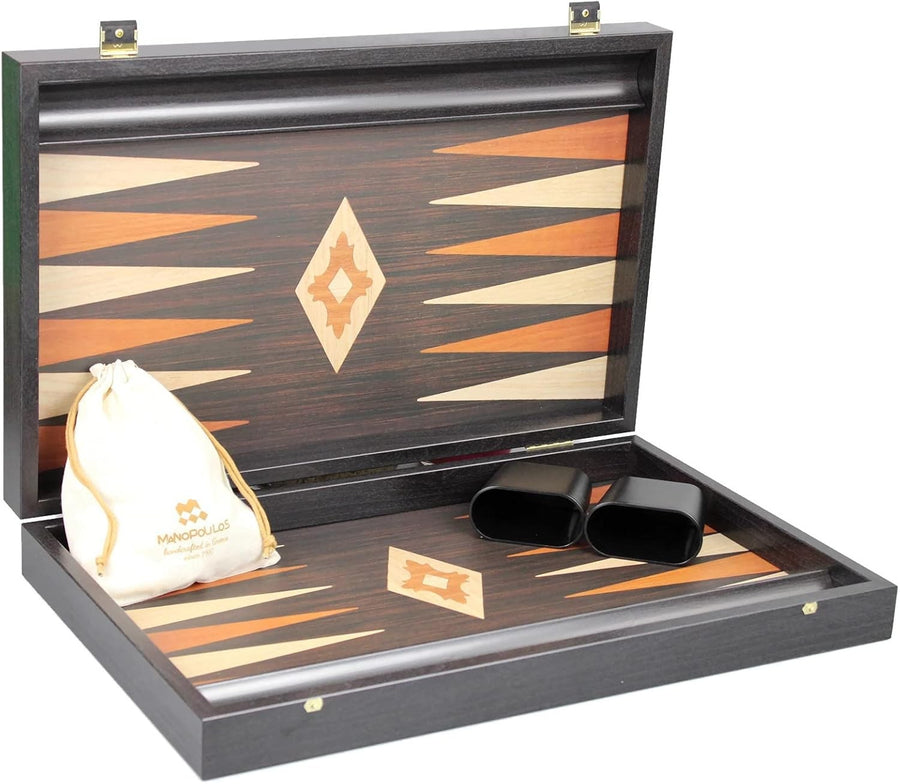 23 Inch Wooden Tournament Backgammon Set Foldable Luxury Board Game