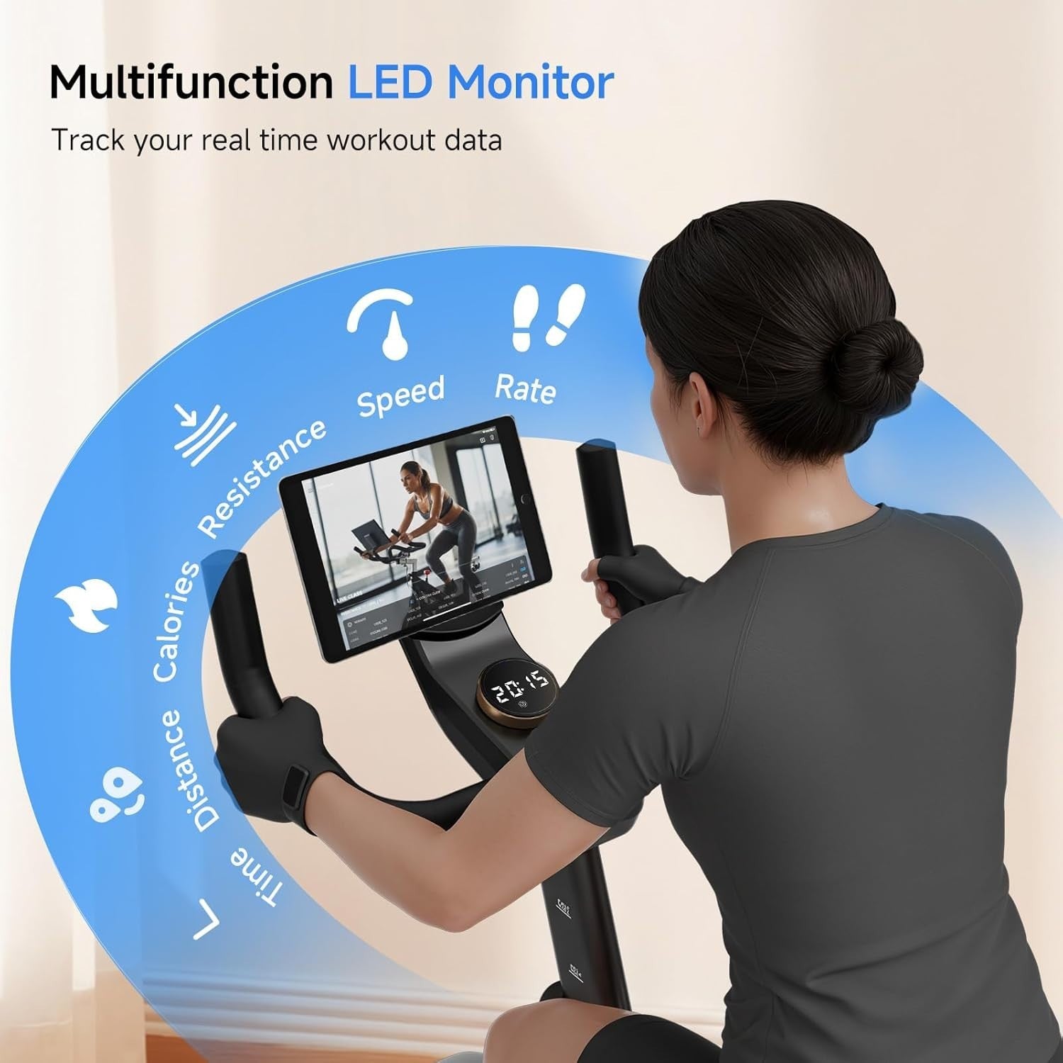 Folding Exercise Bike 40-Level Magnetic Resistance Quiet Home Fitness LED App