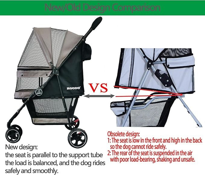 3 Wheel Dog Stroller Jogger Pushchair Lightweight Foldable All Terrain Travel