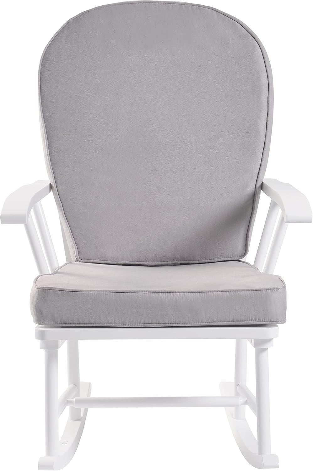 Compact Rocking Chair for Nursery Grey Armchair Solid Wood Easy Clean