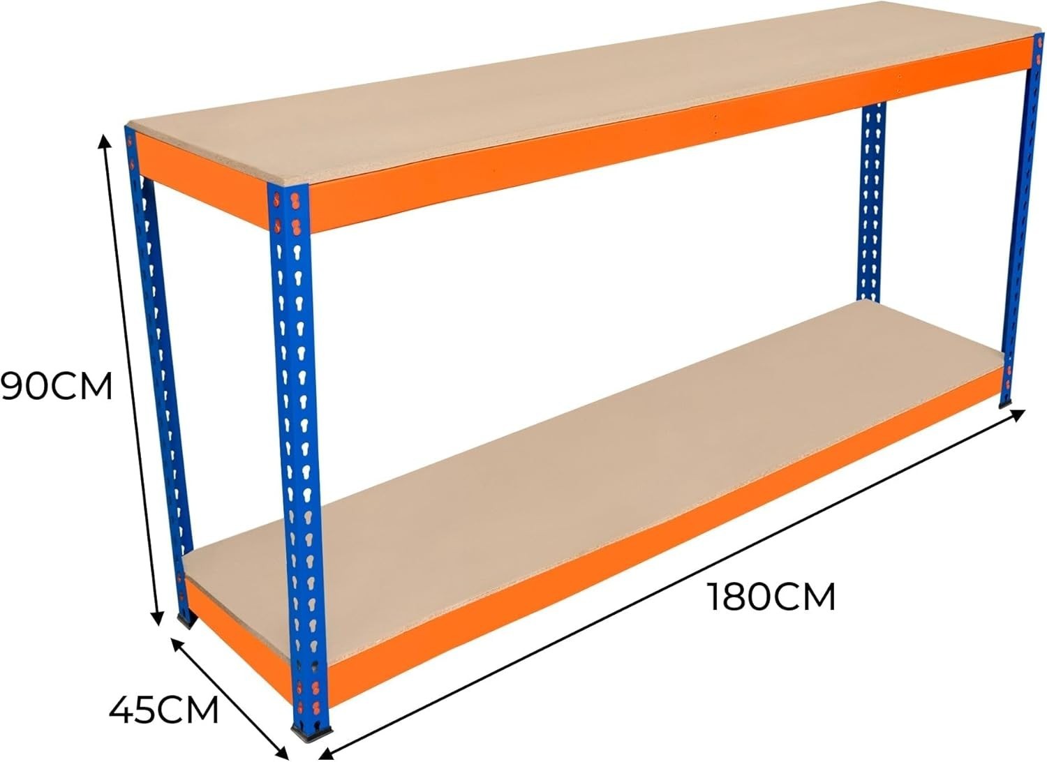 Heavy Duty 180cm Garage Workbench Boltless Steel 300kg Shelves Adjustable