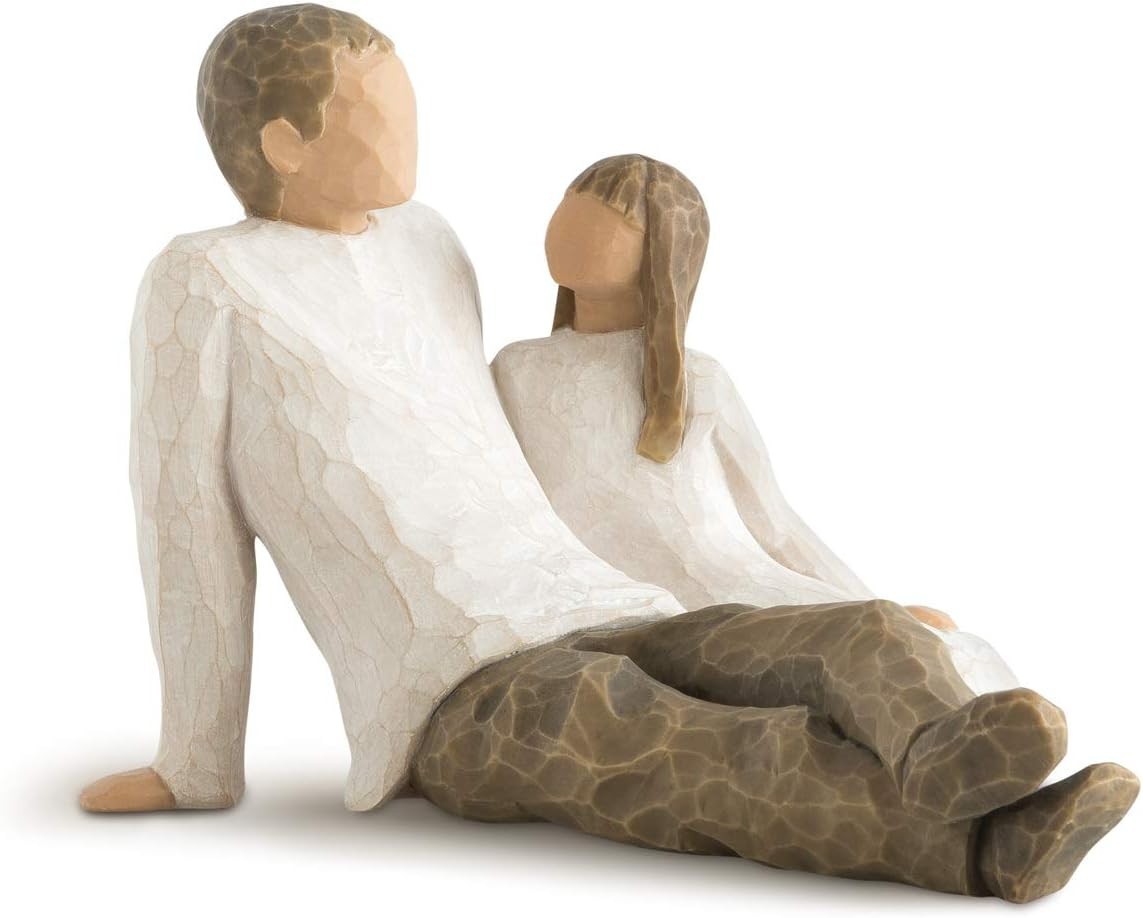 Father & Daughter Figurine 11.5cm Hand-Painted Resin Sentimental Family Ornament