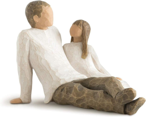 Father & Daughter Figurine 11.5cm Hand-Painted Resin Sentimental Family Ornament