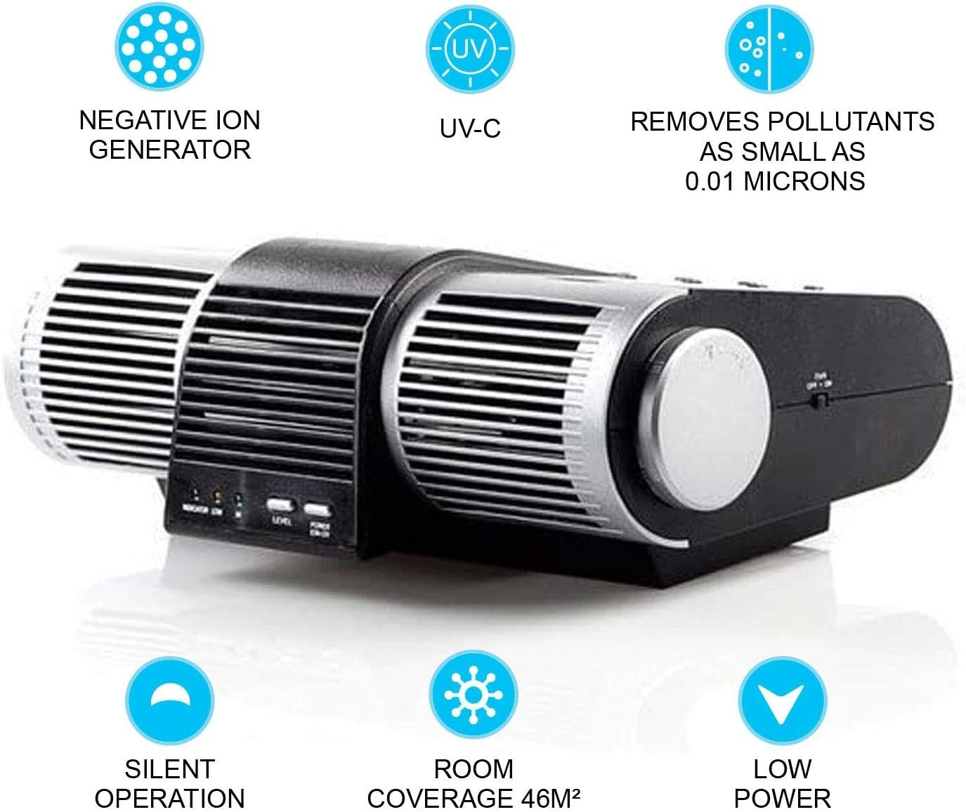 UV Ionic Air Purifier Ioniser Fan 60M Ions Mold Germ Virus