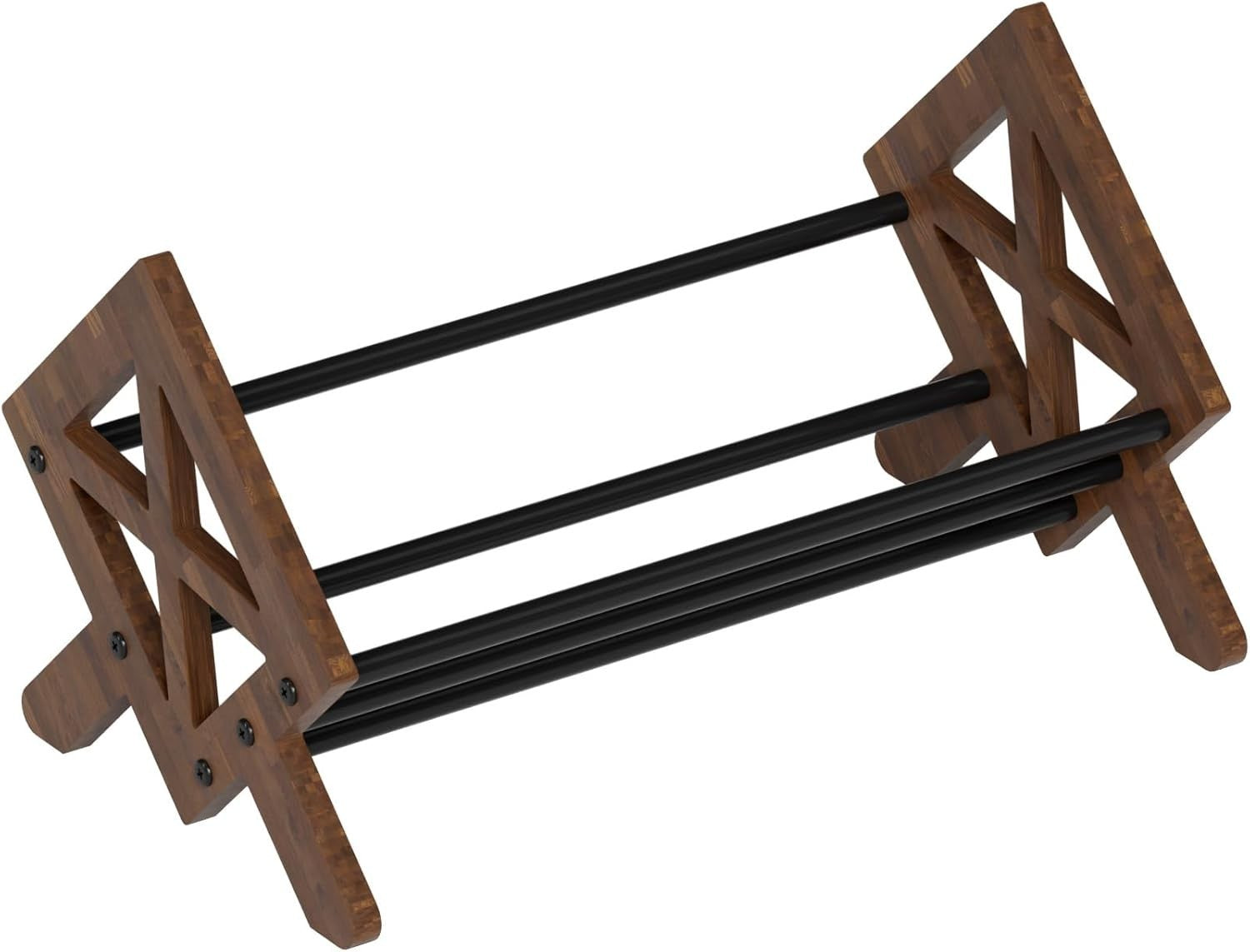 Wood Tilting Desktop Bookcase Organizer Rack for Books CDs Magazines Brown