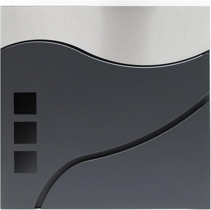 Modern Wall Mounted Letterbox with Newspaper Compartment Lockable Steel