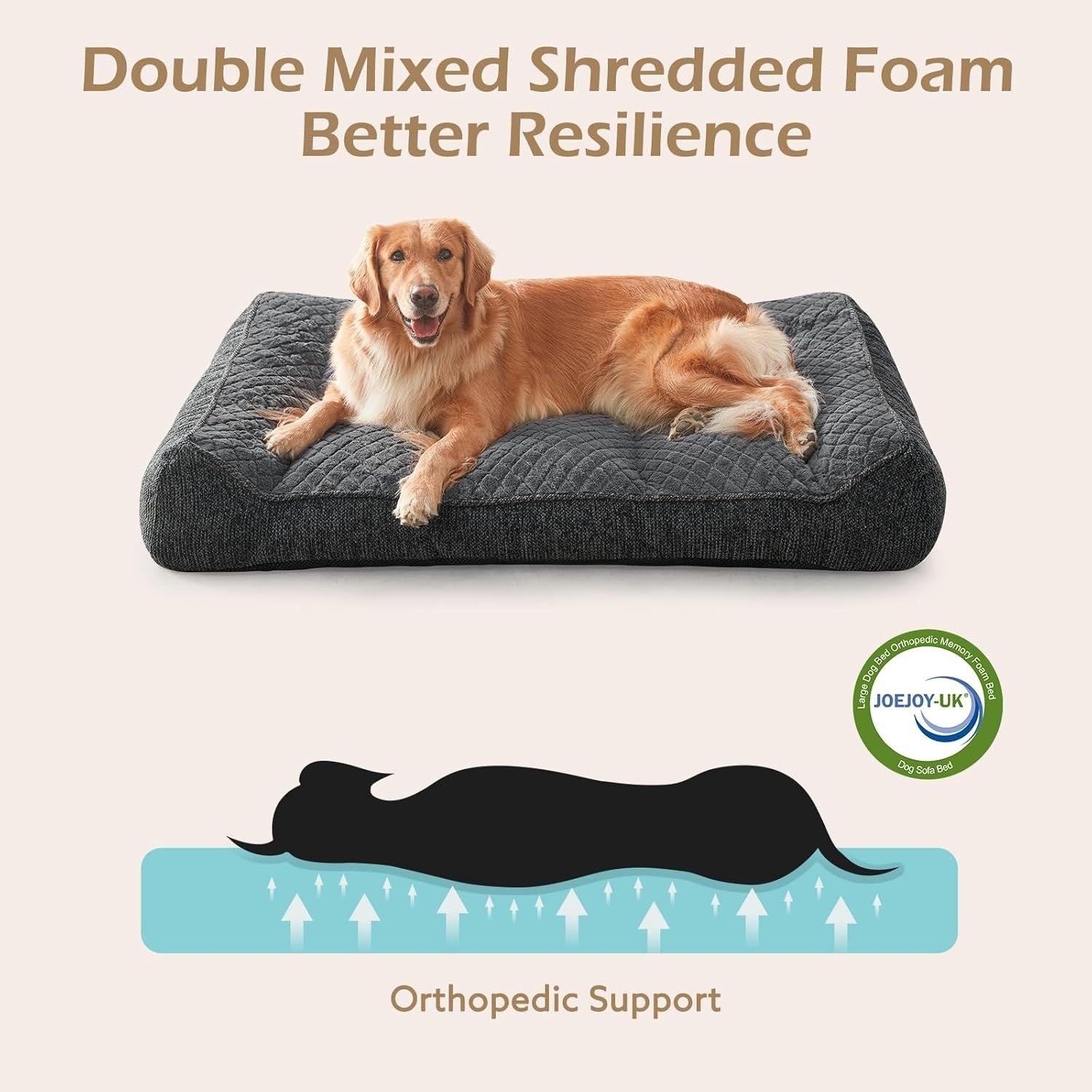 XL Orthopedic Dog Sofa Bed 107x76cm Extra Thick Washable