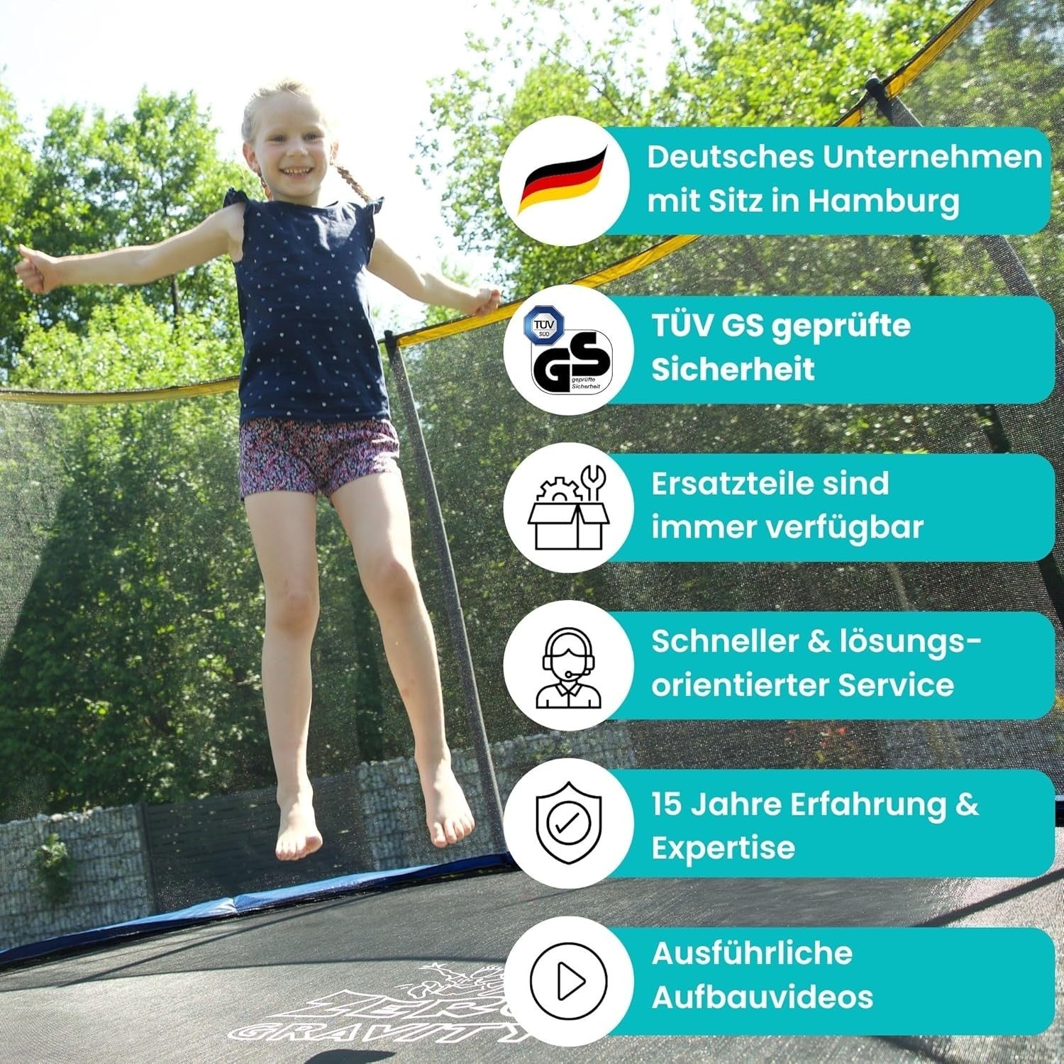 10FT Round Garden Trampoline w Safety Enclosure Ladder PVC Padding