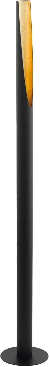 Slim LED Floor Lamp Black Gold Steel Standing Light Modern Column Design