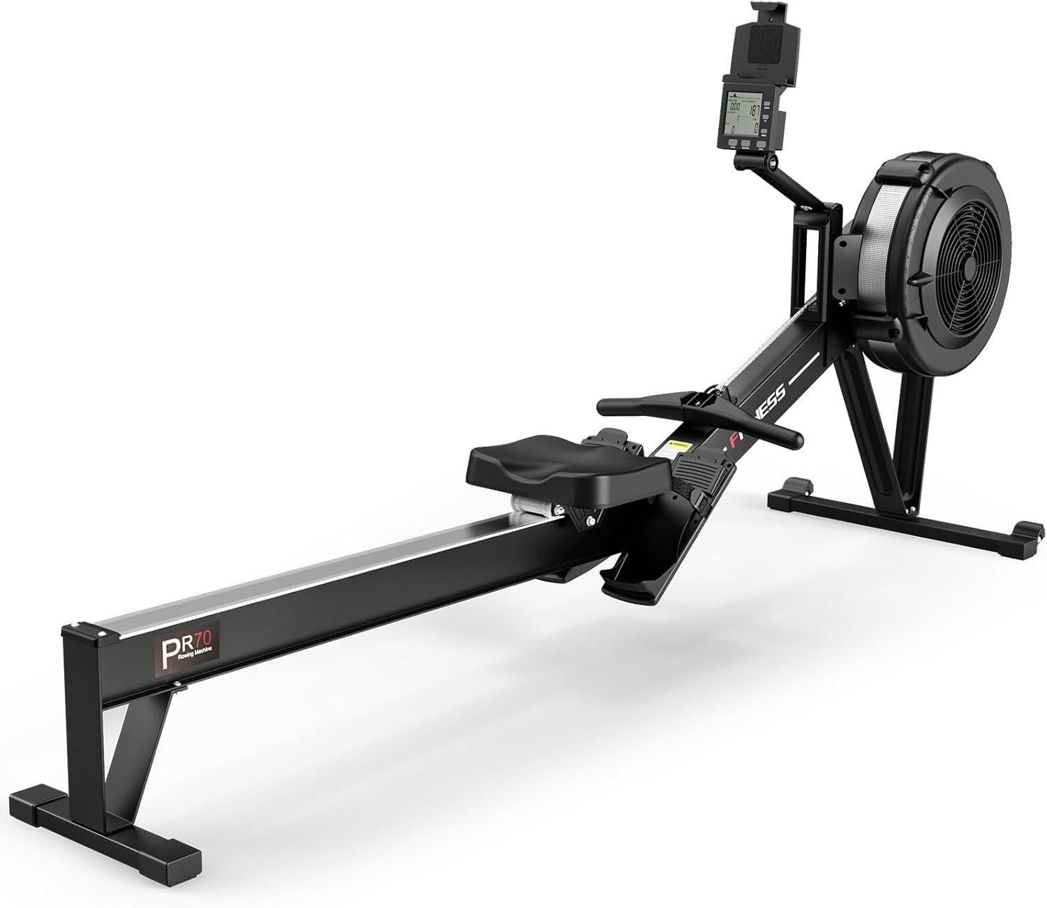 Air Rowing Machine 10-Level Resistance Bluetooth Smart Monitor Foldable 158KG