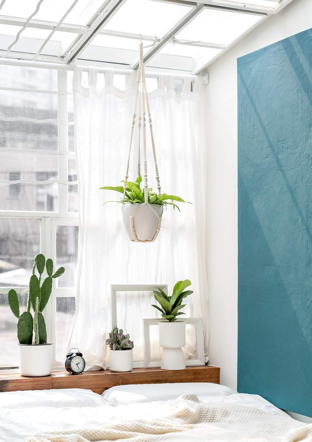 43" Macrame Plant Hanger Set of 2 Boho Indoor Outdoor Pot Holder