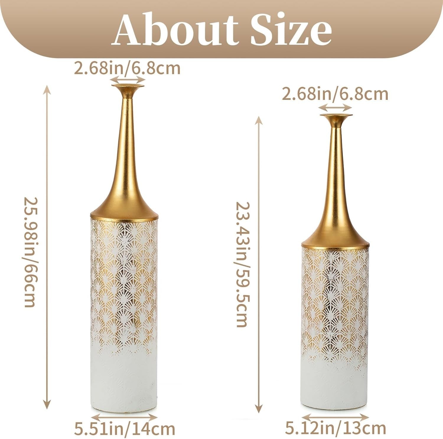 Extra Large Tall Floor Vases Set White Metal Pampas Vase Living Room Decor