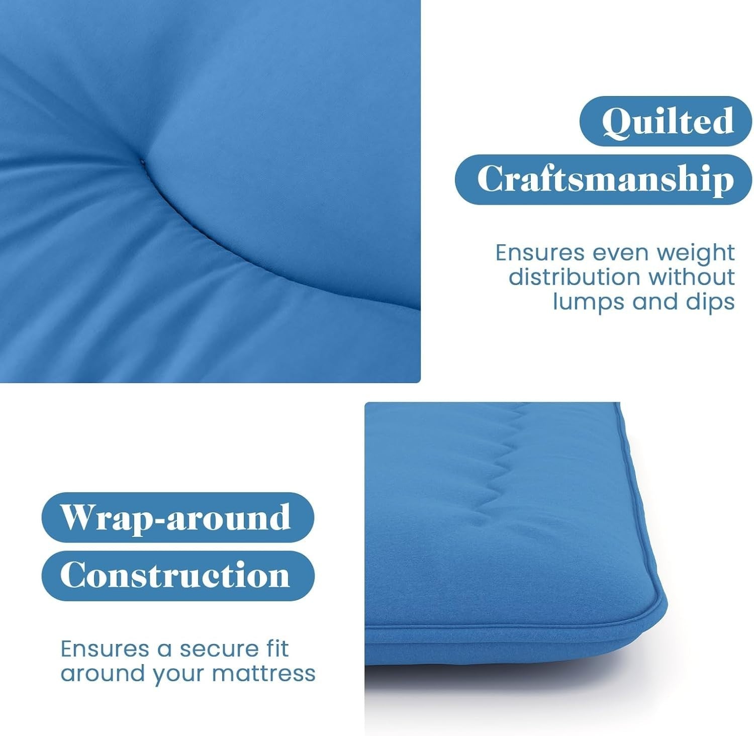 10cm Thick Japanese Floor Mattress Tatami Mat Sleeping Pad King Navy Blue