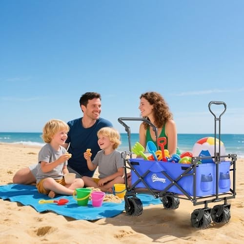 120L Folding Festival Trolley Cart Canopy All Terrain Wheels Garden