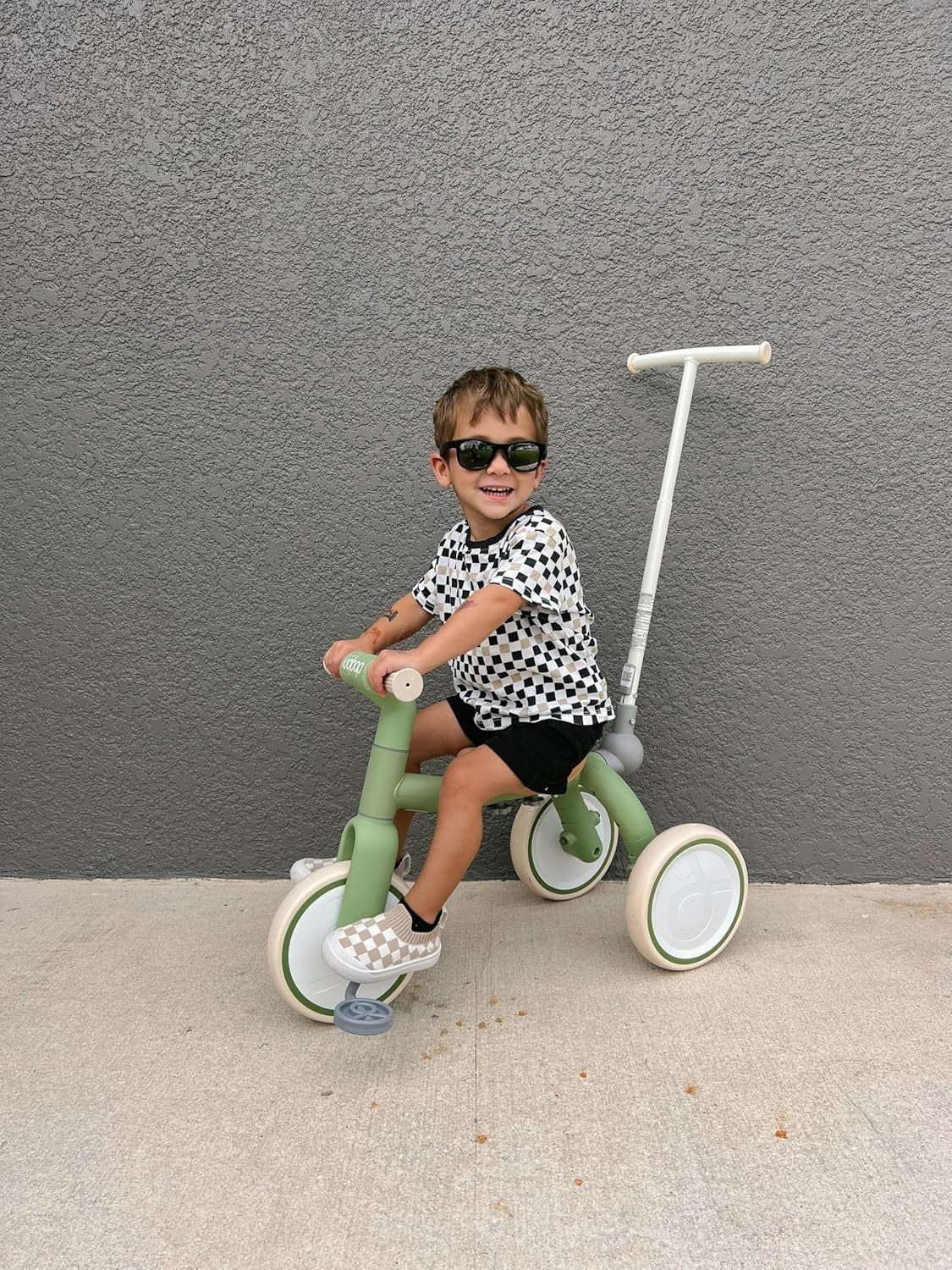 4 in 1 Kids Trike Balance Bike Scooter Push Trike EVA Wheels Green