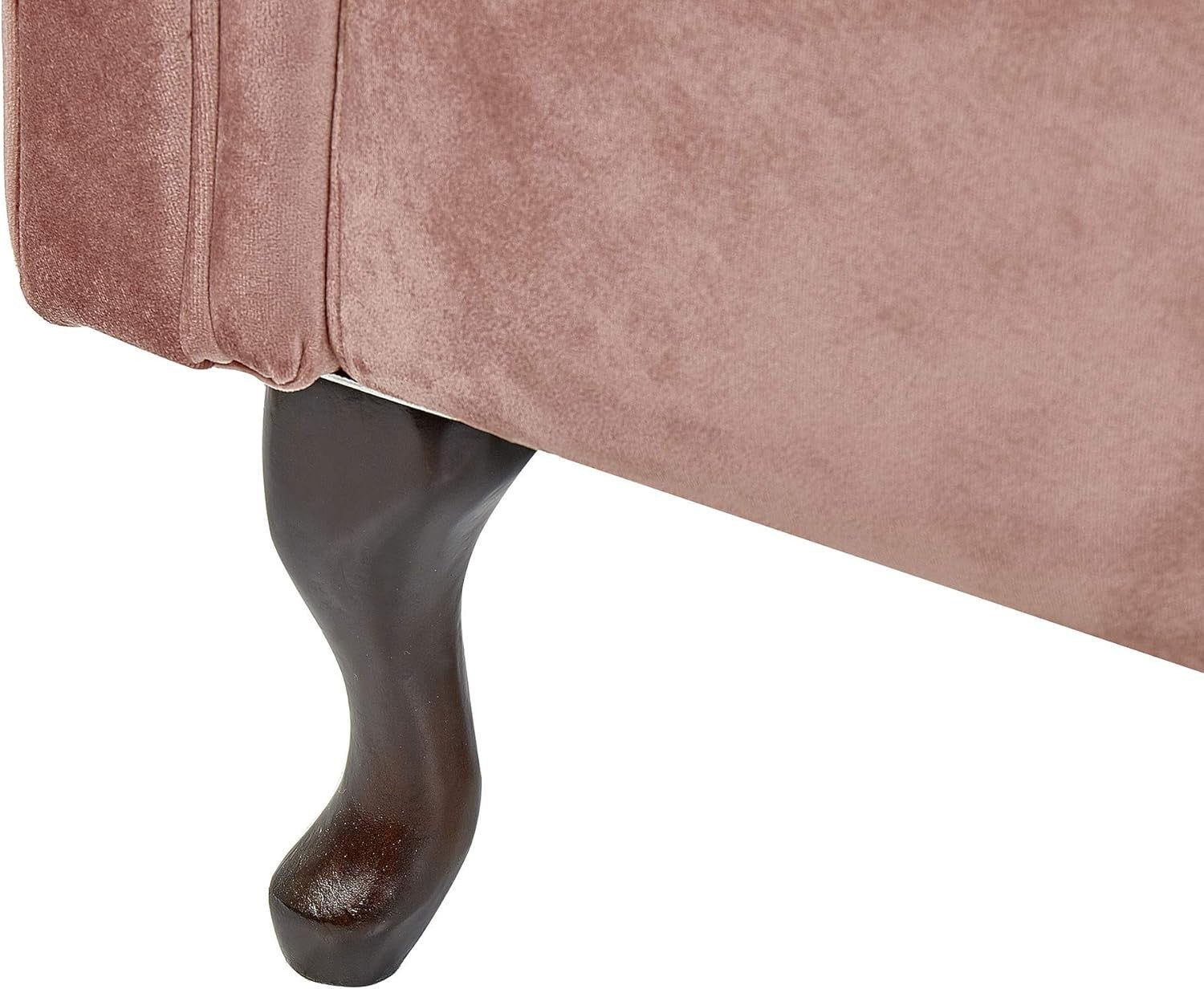 Dark Pink Velvet Right Hand Chaise Lounge Tufted Chesterfield Vintage Style