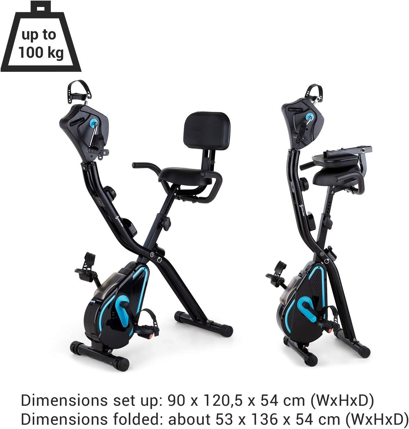 Foldable Magnetic Exercise Bike w/ LCD Monitor, 8 Resistance Levels & Holder