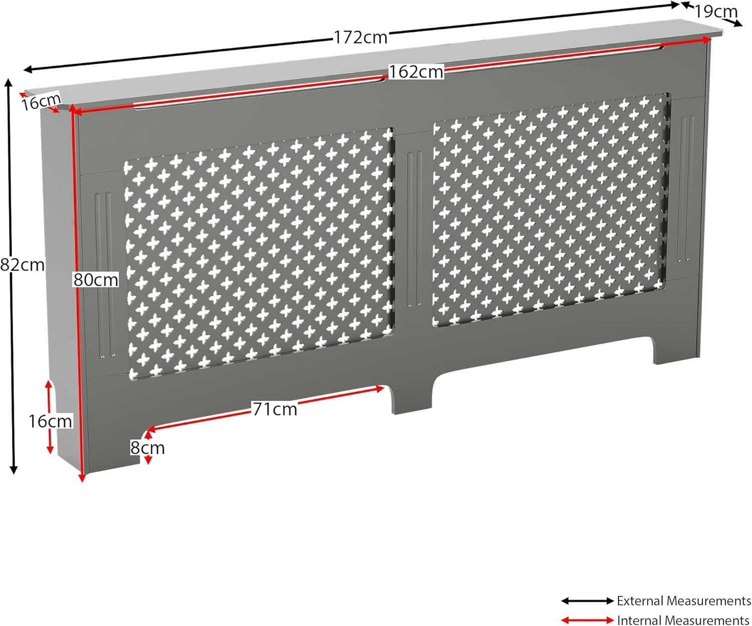 Extra Large Radiator Cover Olive Grey MDF Painted Heat Efficient