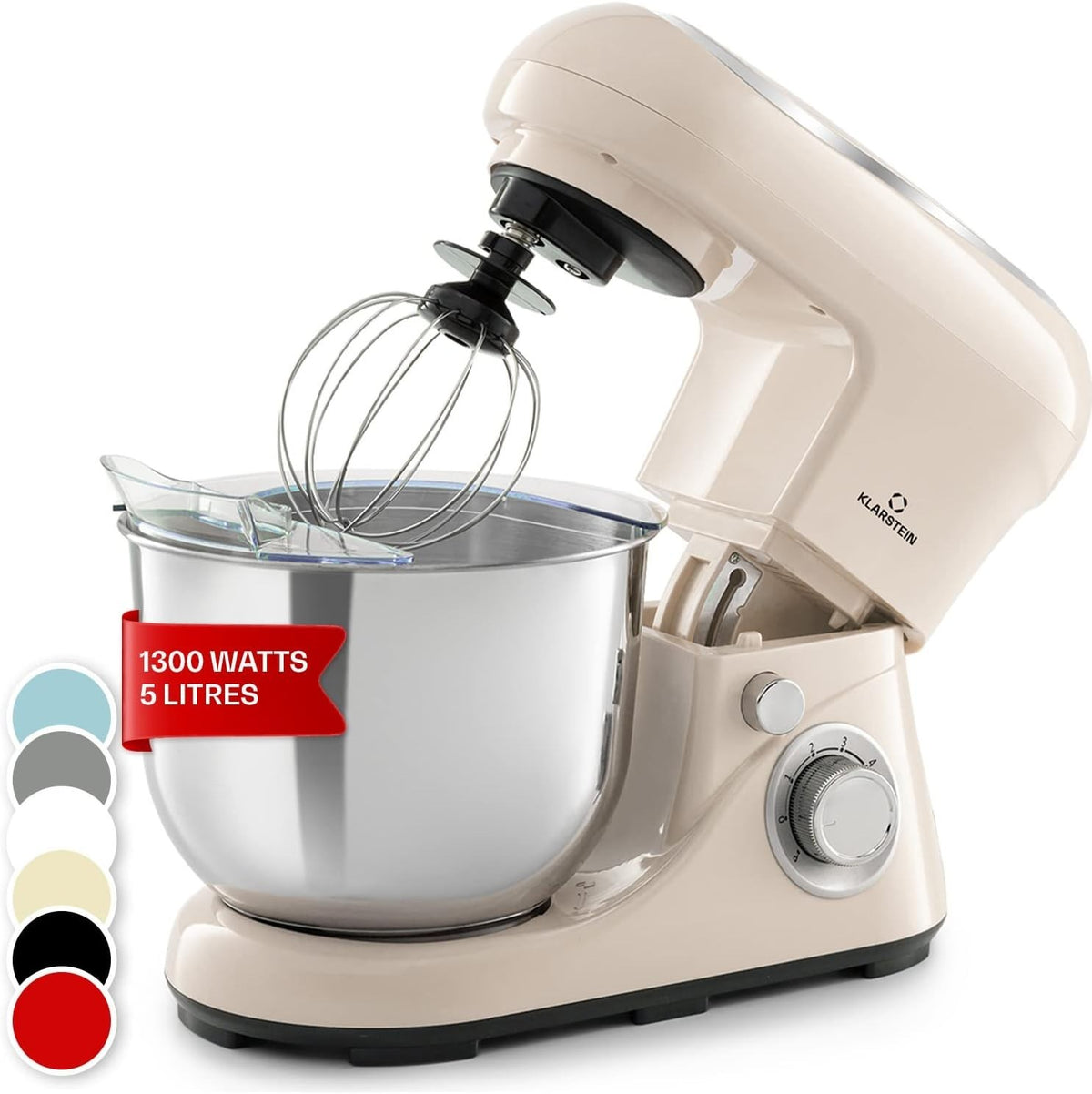 5L Stand Mixer 1300W Planetary Mixer 6 Speeds with Pulse Function Creme