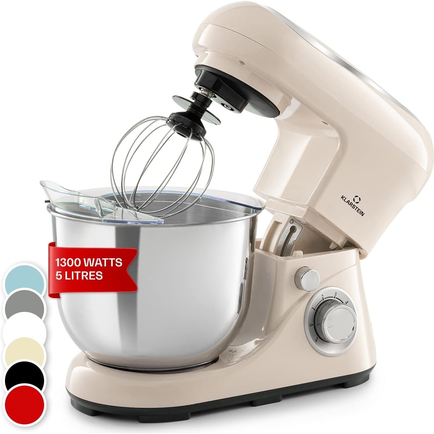 5L Stand Mixer 1300W Planetary Mixer 6 Speeds with Pulse Function Creme