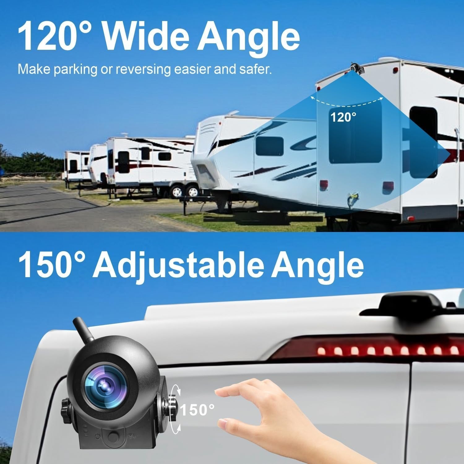 720P Wireless Reversing Camera WiFi Magnetic Backup Cam Night Vision