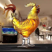 Rooster Whiskey Decanter 500ml Glass Chicken Bottle Unique Bar Gift
