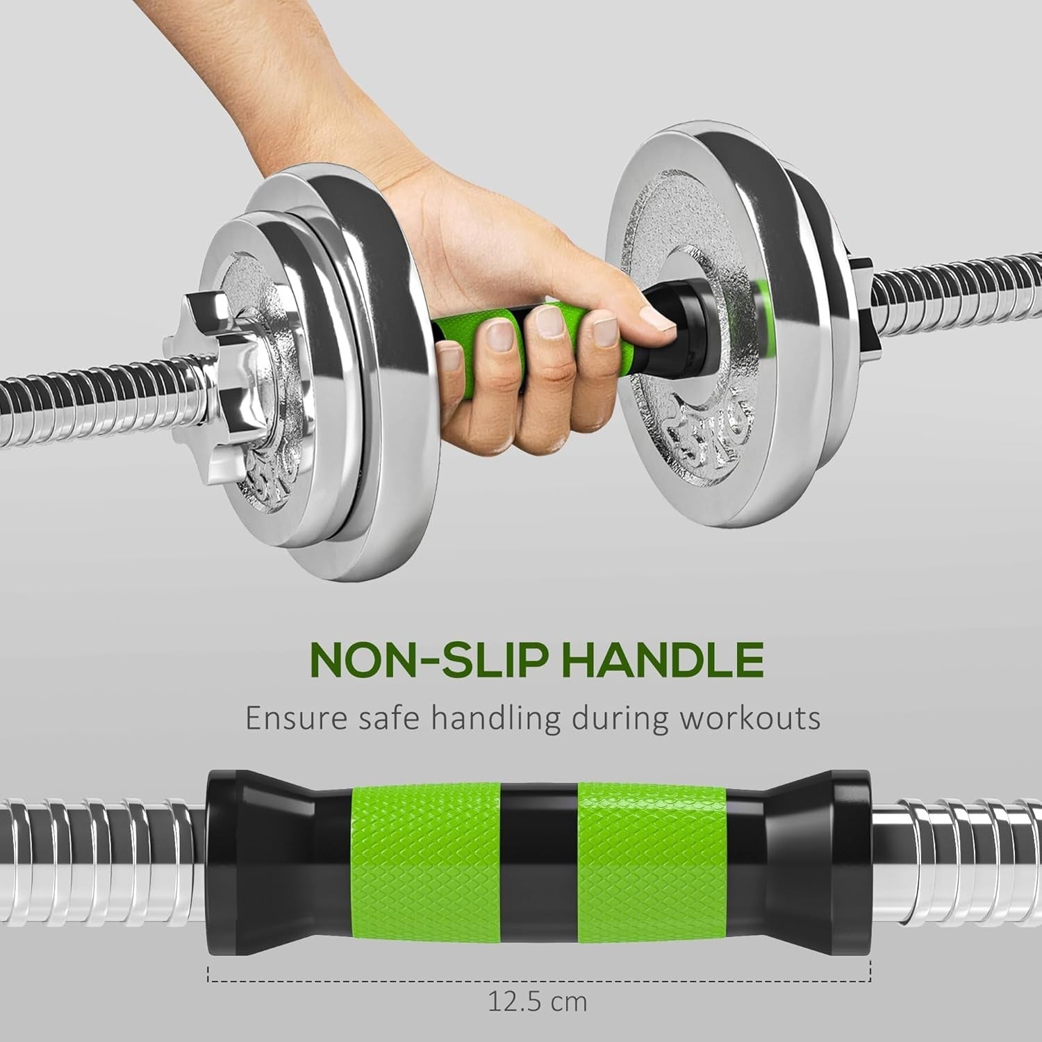 20kg Adjustable Dumbbell Barbell Set 2-in-1 Non Slip Home Gym Weights