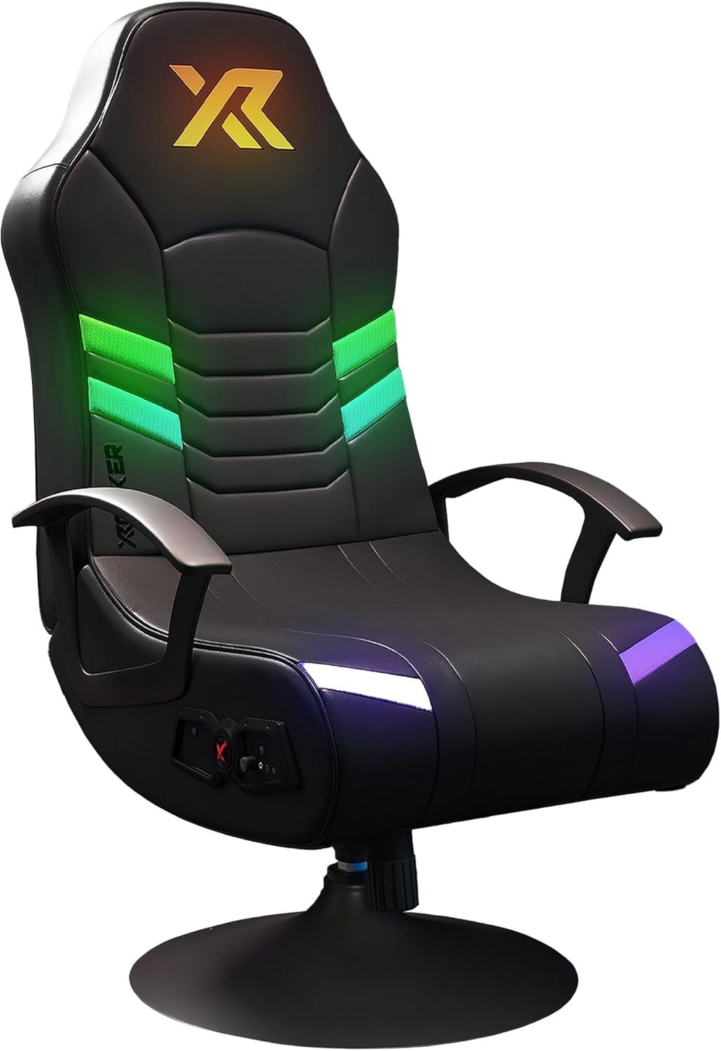 RGB Gaming Chair Pedestal 2.1 Audio LED Lights Faux Leather