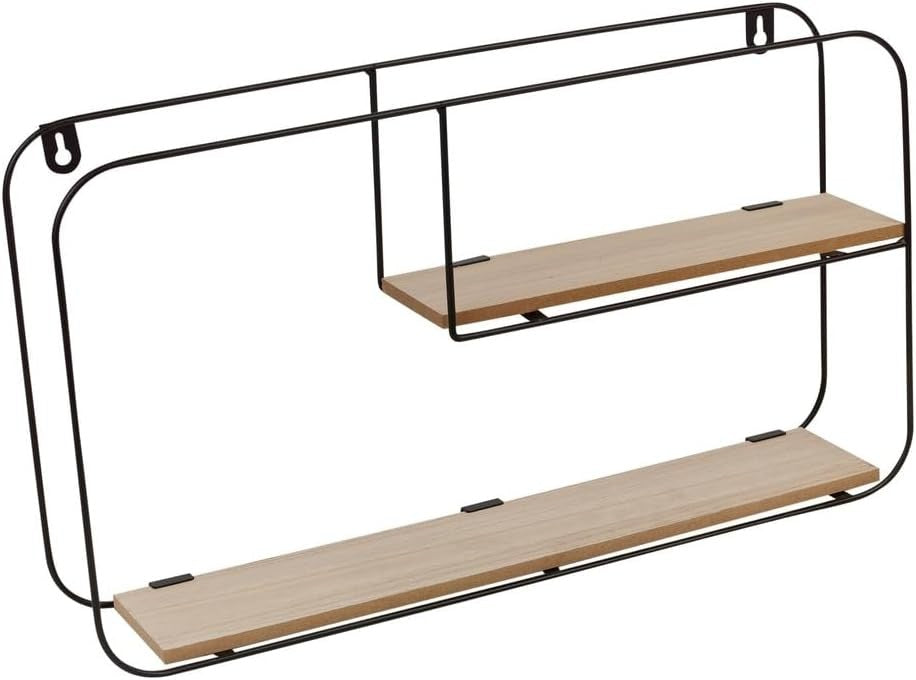 Modern Wall Mounted 2 Tier Metal Floating Shelves Display Rack Home Storage