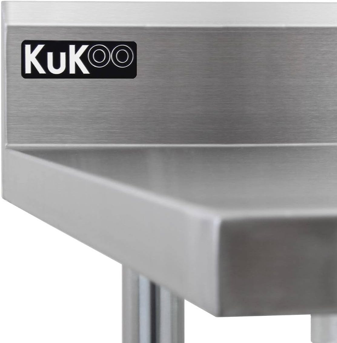 7FT Stainless Steel Kitchen Prep Table 250kg Catering Bench Shelf Backsplash