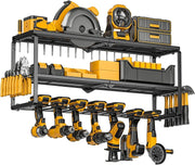 Wall Mount Power Tool Organizer 7 Drill Holders 3 Layers – 150Lbs Load