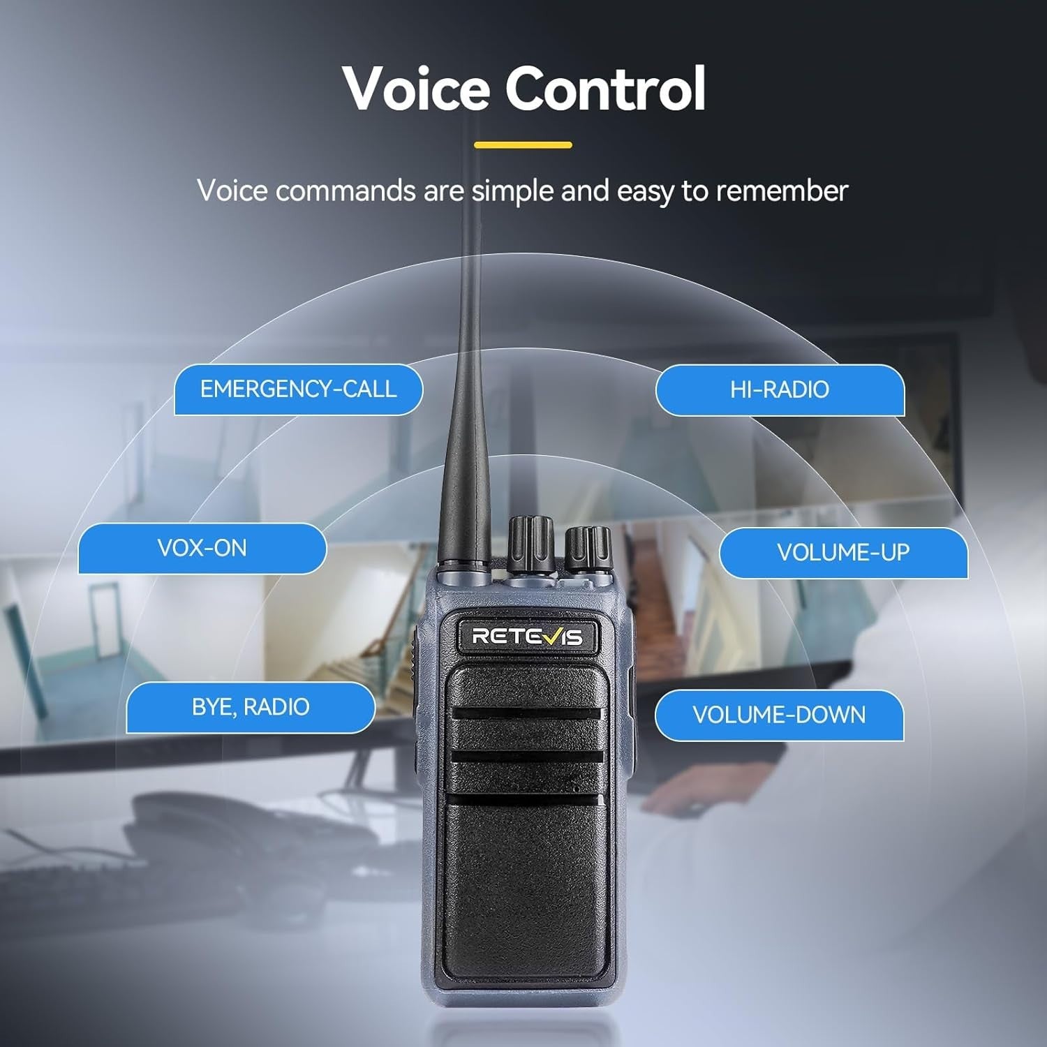 Dual Band Walkie Talkie VOX Noise Cancellation Voice Control 2500mAh