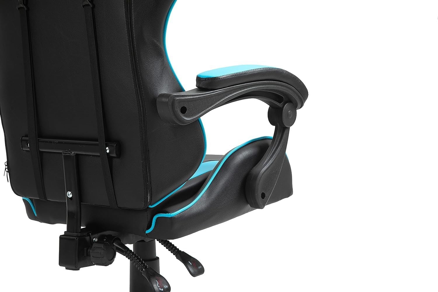 Reclining Gaming Chair Faux Leather w/ Lumbar Headrest Blue