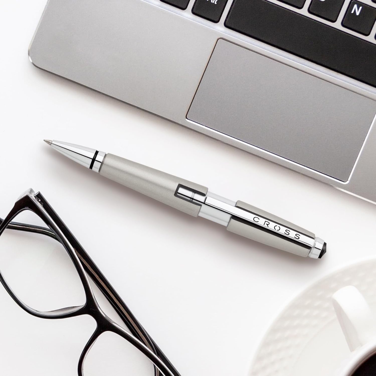 Luxury Titanium Grey Ballpoint Pen Model Edge Fine Point Gift Box