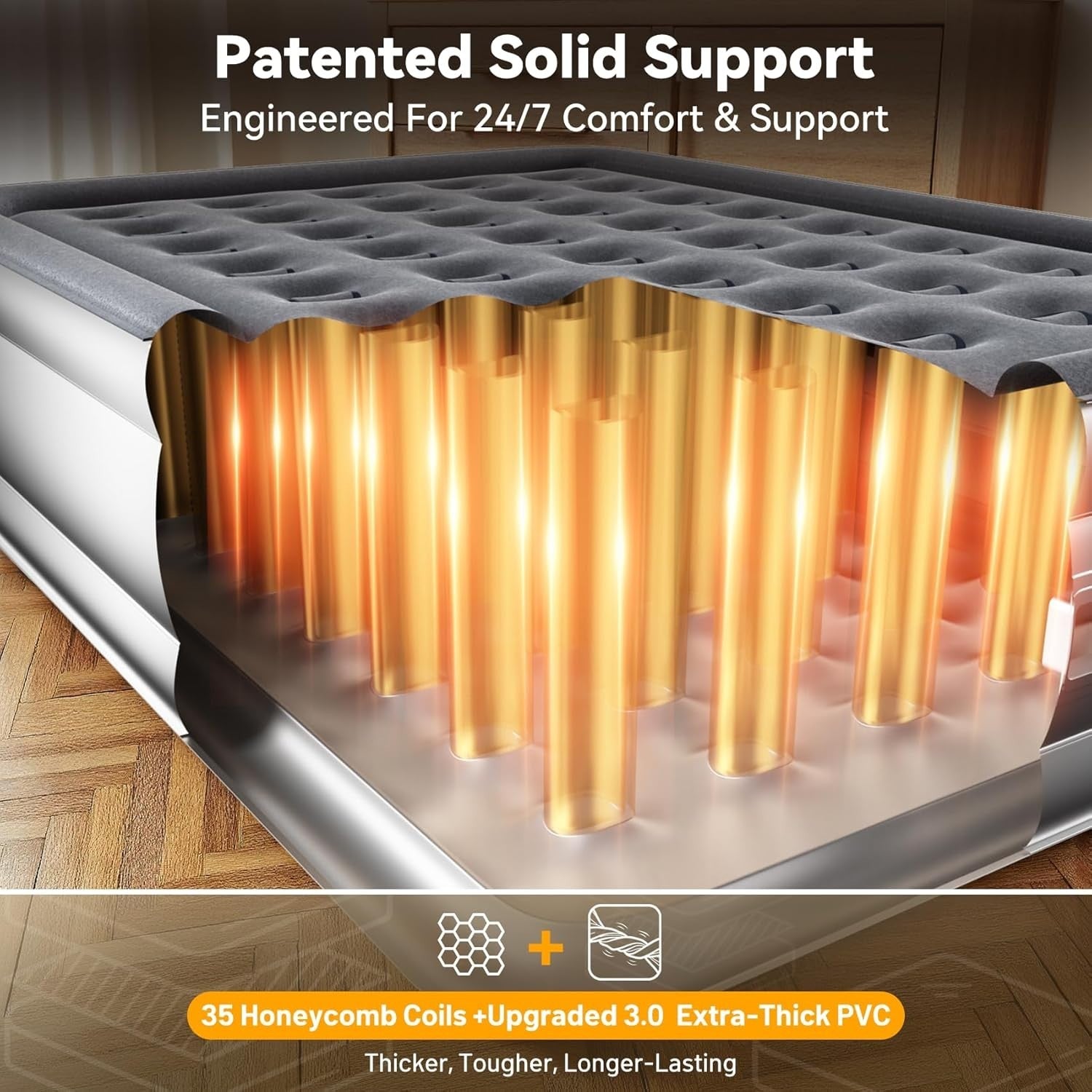 Queen Air Mattress Built In Pump 18” Raised 3 Min Inflating Air Bed