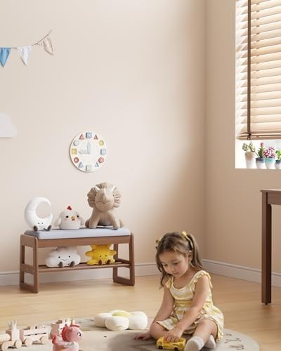 2-Tier Wooden Shoe Bench with Flip-Top & Cushioned Seat for Entryway