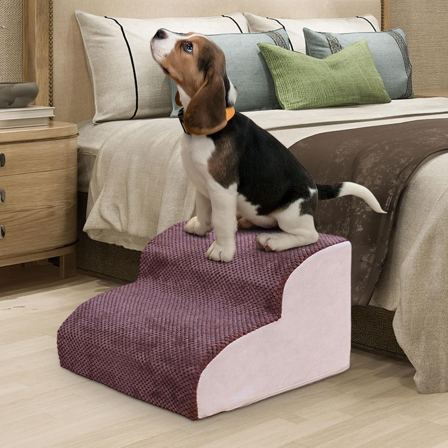 AHWAO 2-Step Dog Stairs Small Dogs & Puppies Sofa Ramp Non-Slip